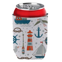 Nautical-elements-pattern-background Can Holder by Simbadda