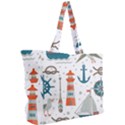 Nautical-elements-pattern-background Simple Shoulder Bag View2