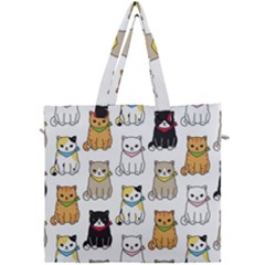 Cat-kitten-seamless-pattern Canvas Travel Bag by Simbadda