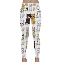 Cat-kitten-seamless-pattern Lightweight Velour Classic Yoga Leggings by Simbadda