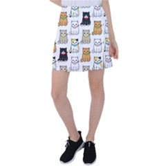 Cat-kitten-seamless-pattern Tennis Skirt by Simbadda