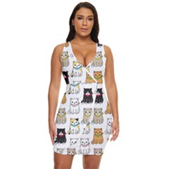 Cat-kitten-seamless-pattern Draped Bodycon Dress by Simbadda