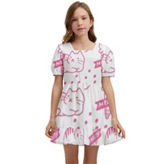 Cute-girly-seamless-pattern Kids  Short Sleeve Dolly Dress by Simbadda