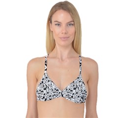 Seamless-pattern-with-black-white-doodle-dogs Reversible Tri Bikini Top by Simbadda