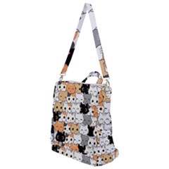 Cute-cat-kitten-cartoon-doodle-seamless-pattern Crossbody Backpack by Simbadda