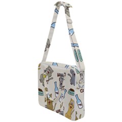 Happy-cats-pattern-background Cross Body Office Bag by Simbadda