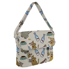 Happy-cats-pattern-background Buckle Messenger Bag by Simbadda