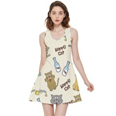 Happy-cats-pattern-background Inside Out Reversible Sleeveless Dress by Simbadda