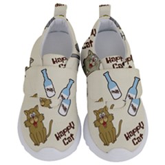 Happy-cats-pattern-background Kids  Velcro No Lace Shoes by Simbadda