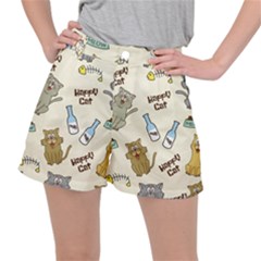 Happy-cats-pattern-background Women s Ripstop Shorts by Simbadda