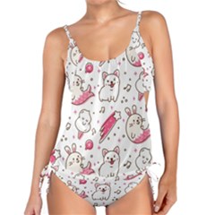 Cute-animals-seamless-pattern-kawaii-doodle-style Tankini Set by Simbadda