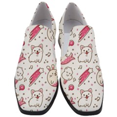 Cute-animals-seamless-pattern-kawaii-doodle-style Women Slip On Heel Loafers by Simbadda