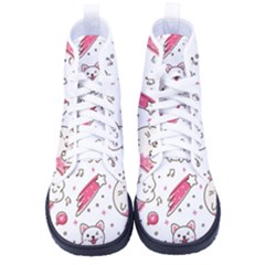 Cute-animals-seamless-pattern-kawaii-doodle-style Men s High-top Canvas Sneakers