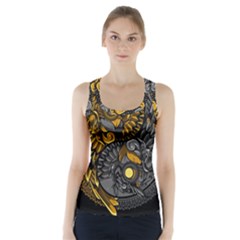 Yin-yang-owl-doodle-ornament-illustration Racer Back Sports Top by Simbadda