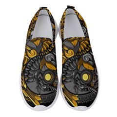 Yin-yang-owl-doodle-ornament-illustration Women s Slip On Sneakers by Simbadda