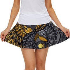 Yin-yang-owl-doodle-ornament-illustration Women s Skort by Simbadda