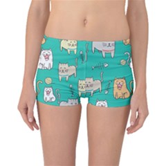 Seamless-pattern-cute-cat-cartoon-with-hand-drawn-style Boyleg Bikini Bottoms by Simbadda