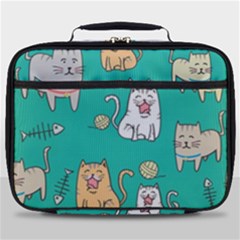 Seamless-pattern-cute-cat-cartoon-with-hand-drawn-style Full Print Lunch Bag by Simbadda