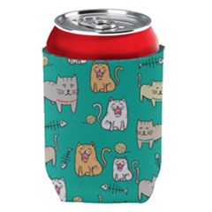 Seamless-pattern-cute-cat-cartoon-with-hand-drawn-style Can Holder by Simbadda