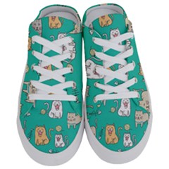 Seamless-pattern-cute-cat-cartoon-with-hand-drawn-style Half Slippers by Simbadda