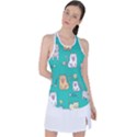 Seamless-pattern-cute-cat-cartoon-with-hand-drawn-style Racer Back Mesh Tank Top View1