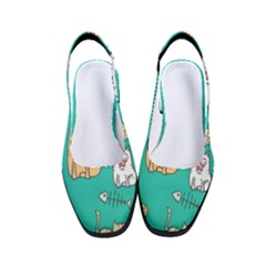 Seamless-pattern-cute-cat-cartoon-with-hand-drawn-style Women s Classic Slingback Heels by Simbadda