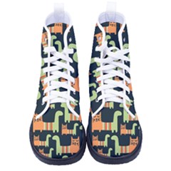 Seamless-pattern-with-cats Men s High-top Canvas Sneakers