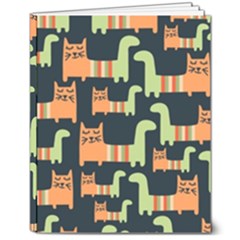 Seamless-pattern-with-cats 8  X 10  Hardcover Notebook