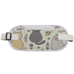 Funny Cartoon Cat Seamless Pattern Rounded Waist Pouch by Simbadda