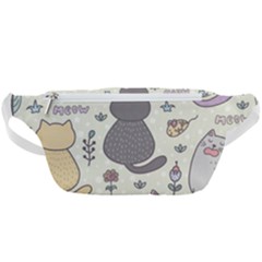 Funny Cartoon Cat Seamless Pattern Waist Bag  by Simbadda