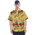 Childish-seamless-pattern-with-dino-driver Men s Short Sleeve Shirt View1