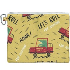 Childish-seamless-pattern-with-dino-driver Canvas Cosmetic Bag (xxxl) by Simbadda