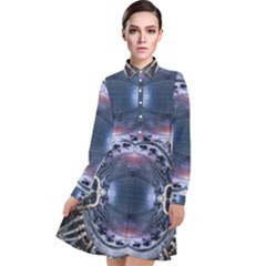 We Are The Future Long Sleeve Chiffon Shirt Dress by dflcprintsclothing