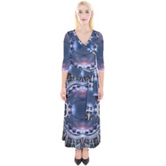 We Are The Future Quarter Sleeve Wrap Maxi Dress by dflcprintsclothing