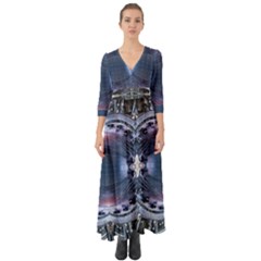 We Are The Future Button Up Boho Maxi Dress by dflcprintsclothing