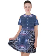 We Are The Future Short Sleeve Shoulder Cut Out Dress  by dflcprintsclothing