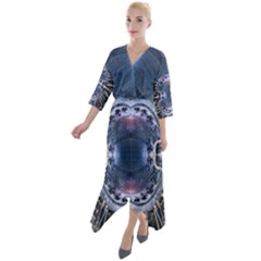 We Are The Future Quarter Sleeve Wrap Front Maxi Dress by dflcprintsclothing