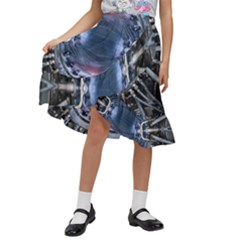 We Are The Future Kids  Ruffle Flared Wrap Midi Skirt by dflcprintsclothing