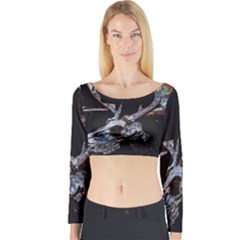 Deer Skull Long Sleeve Crop Top by MonfreyCavalier