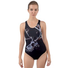 Deer Skull Cut-out Back One Piece Swimsuit by MonfreyCavalier