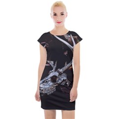 Deer Skull Cap Sleeve Bodycon Dress by MonfreyCavalier