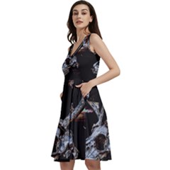 Deer Skull Sleeveless V-neck Skater Dress With Pockets by MonfreyCavalier