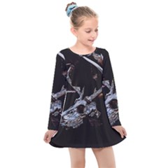 Deer Skull Kids  Long Sleeve Dress