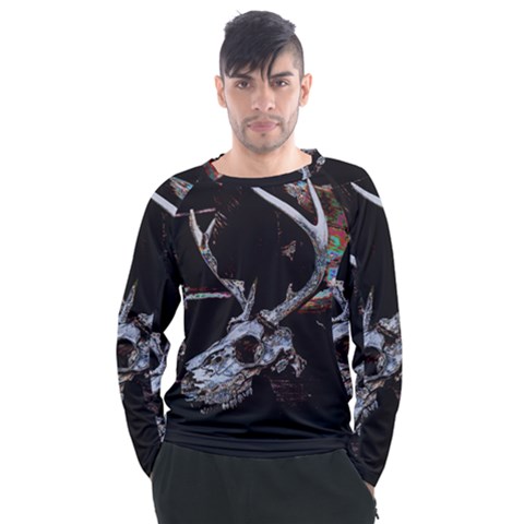 Deer Skull Men s Long Sleeve Raglan Tee by MonfreyCavalier