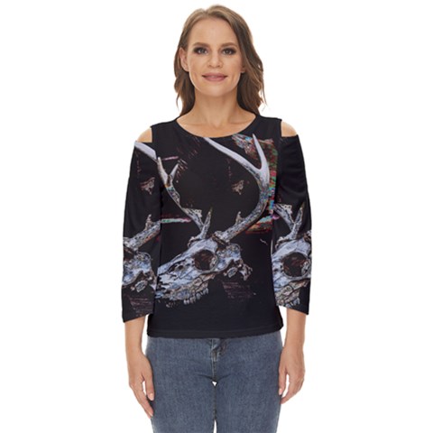 Deer Skull Cut Out Wide Sleeve Top by MonfreyCavalier