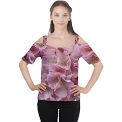 Cherry-blossoms Cutout Shoulder Tee