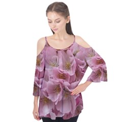 Cherry-blossoms Flutter Sleeve Tee 