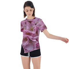 Cherry-blossoms Asymmetrical Short Sleeve Sports Tee