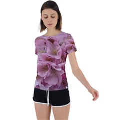 Cherry-blossoms Back Circle Cutout Sports Tee