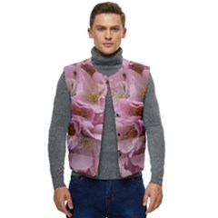 Cherry-blossoms Men s Button Up Puffer Vest	